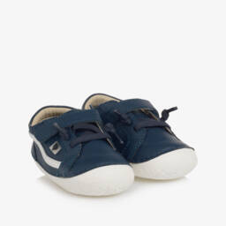 Old Soles-Boys Classic Blue Leather Pre-Walkers | Childrensalon Outlet