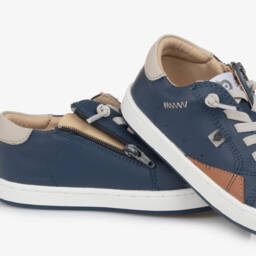 Old Soles-Boys Classic Blue Leather Sneakers | Childrensalon Outlet