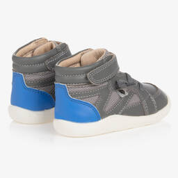 Old Soles-Boys Grey Leather First Walker Shoes | Childrensalon Outlet