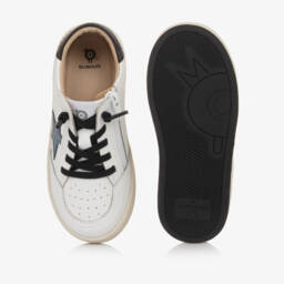 Old Soles-Boys Ivory Star-Accented Leather Sneakers | Childrensalon Outlet