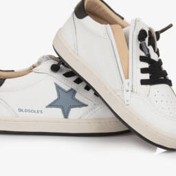 Old Soles-Boys Ivory Star-Accented Leather Sneakers | Childrensalon Outlet