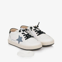 Old Soles-Boys Ivory Star-Accented Leather Sneakers | Childrensalon Outlet