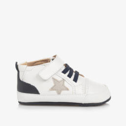 Old Soles-Boys Navy Ivory Leather Walkers | Childrensalon Outlet