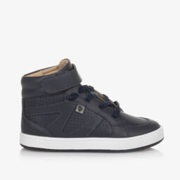 Old Soles-Boys Navy Leather High-Tops | Childrensalon Outlet