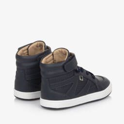 Old Soles-Boys Navy Leather High-Tops | Childrensalon Outlet
