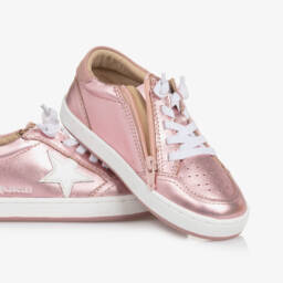 Old Soles-Girls Gleaming Pink Star Sneakers | Childrensalon Outlet