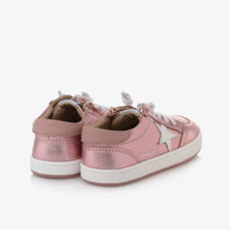 Old Soles-Girls Gleaming Pink Star Sneakers | Childrensalon Outlet