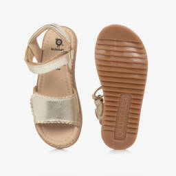Old Soles-Girls Golden Leather Velcro Sandals | Childrensalon Outlet