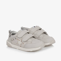 Old Soles-Girls Grey Leather Mesh Trainers | Childrensalon Outlet