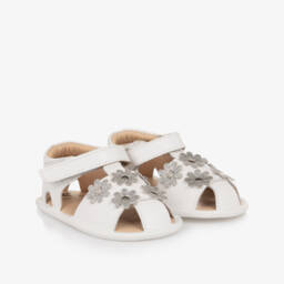 Old Soles-Girls Ivory Leather Blossom Sandals | Childrensalon Outlet