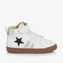 Old Soles-Girls Ivory Leather High-Top Sneakers | Childrensalon Outlet