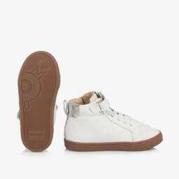 Old Soles-Girls Ivory Leather High-Top Sneakers | Childrensalon Outlet