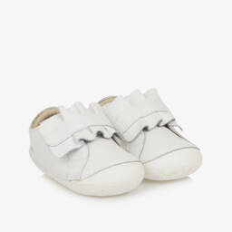 Old Soles-Girls Ivory Leather Pre-Walker Shoes | Childrensalon Outlet