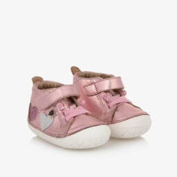 Old Soles-Girls Pink Heart Leather Walkers | Childrensalon Outlet