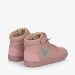 Old Soles-Girls Pink Leather Lace-Up Sneakers | Childrensalon Outlet