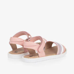 Old Soles-Girls Pink Leather Velcro Sandals | Childrensalon Outlet