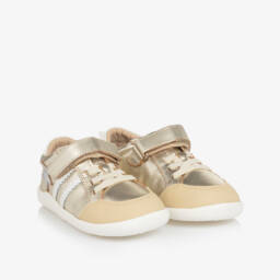 Old Soles-Girls' Shimmering Gold Leather Walkers | Childrensalon Outlet