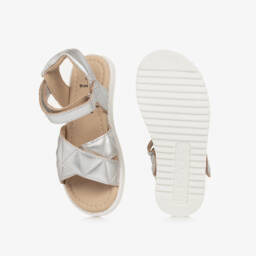 Old Soles-Girls Shimmering Silver Strap Sandals | Childrensalon Outlet