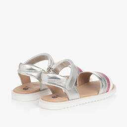 Old Soles-Girls Silver Leather Velcro Sandals | Childrensalon Outlet
