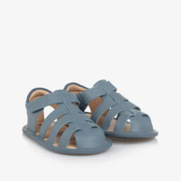 Old Soles-Girls Soft Leather Blue Strap Shoes | Childrensalon Outlet