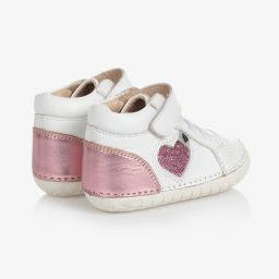 أولد سولز-حذاء ترينرز جلد لون أبيض لمرحلة بدء المشي للمولودات | Childrensalon Outlet