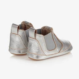 Old Soles-Silver Leather First-Walker Boots | Childrensalon Outlet