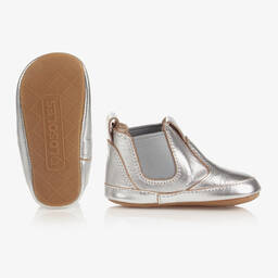Old Soles-Silver Leather First-Walker Boots | Childrensalon Outlet