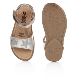 Old Soles-صندل جلد لون فضّي متاليك للبنات | Childrensalon Outlet