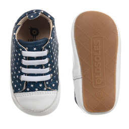Old Soles-White & Blue Baby Shoes | Childrensalon Outlet