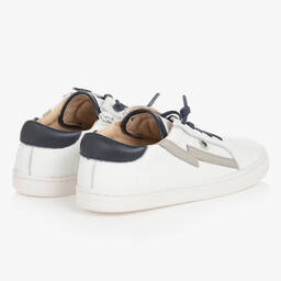 Old Soles-White Leather Lightning Bolt Trainers | Childrensalon Outlet