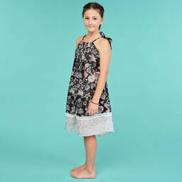 Olga Valentine-Черное пляжное платье из хлопка для девочек | Childrensalon Outlet