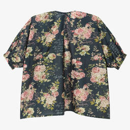 Olga Valentine-Синее шелковое кимоно с розовыми цветами | Childrensalon Outlet