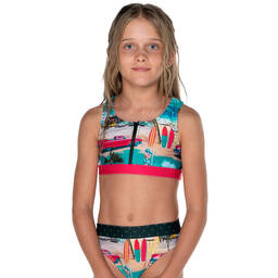 Olga Valentine-Girls Blue & Red Cadillac Bikini (UPF50+) | Childrensalon Outlet
