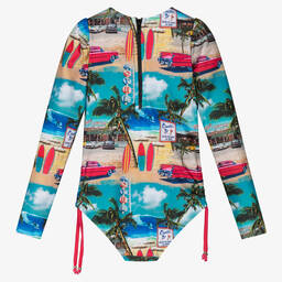 Olga Valentine-Сине-красный купальник с кадиллаком(UPF50+) | Childrensalon Outlet