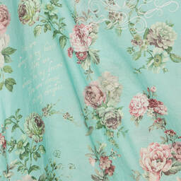 Olga Valentine-Girls Green Cotton Floral Kaftan | Childrensalon Outlet