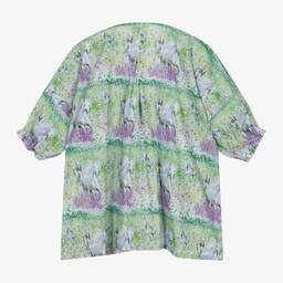 Olga Valentine-Зеленое кимоно из хлопка с принтом | Childrensalon Outlet