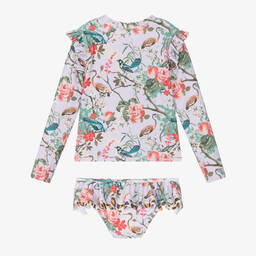 Olga Valentine-Girls Lilac Purple Floral Tankini (UPF50+) | Childrensalon Outlet