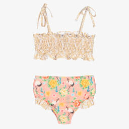 اولغا فالنتين-مايو بيكيني لون برتقالي مرجاني للبنات (UPF50+) | Childrensalon Outlet