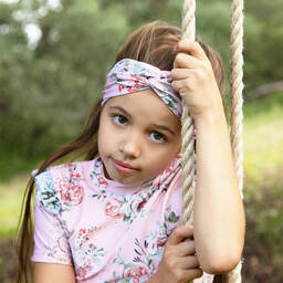 Olga Valentine-Girls Pink Floral Headband | Childrensalon Outlet