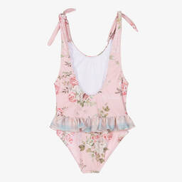 Olga Valentine-Розовый купальник с цветами (UPF50+) | Childrensalon Outlet