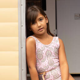 Olga Valentine-Girls Pink Paisley Print Swimsuit | Childrensalon Outlet