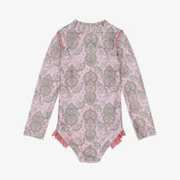 Olga Valentine-مايوه بنقشة بيزلي لون زهري للبنات (UPF50+) | Childrensalon Outlet