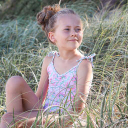 Olga Valentine-Girls Pink Swimsuit (UPF50+) | Childrensalon Outlet