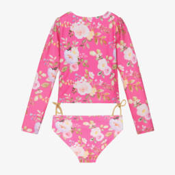 Olga Valentine-طقم سباحة وردي مزهر للبنات UPF50+ | Childrensalon Outlet