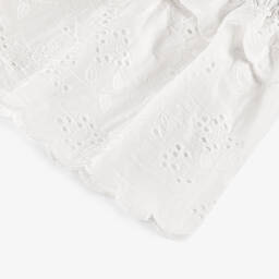 Olga Valentine-Girls White Cotton Broderie Anglaise Top | Childrensalon Outlet