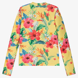 Olga Valentine-Girls Yellow Floral Sun Protective Top (UPF 50+) | Childrensalon Outlet