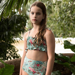 Olga Valentine-Зеленое бикини с цветами для подростков (UPF50+) | Childrensalon Outlet