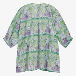 اولغا فالنتين-كيمونو قطن لون أخضر وبنفسجي للمراهقات | Childrensalon Outlet