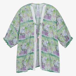 اولغا فالنتين-كيمونو قطن لون أخضر وبنفسجي للمراهقات | Childrensalon Outlet