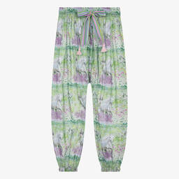 Olga Valentine-Зеленые хлопковые брюки с лошадями для девочек-подростков | Childrensalon Outlet